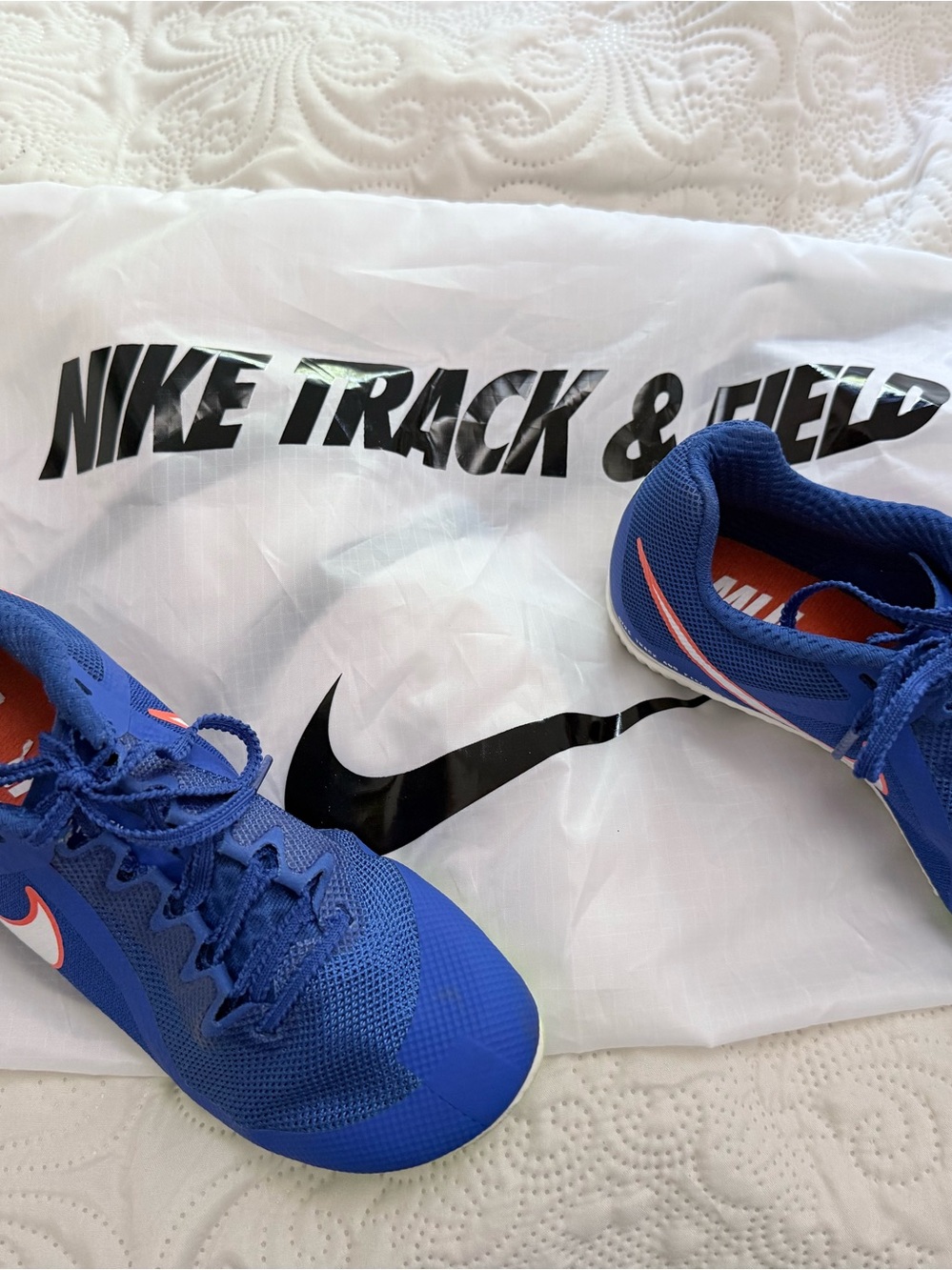 Nike Kids Blue Track & Field Sneakers with Red Accents